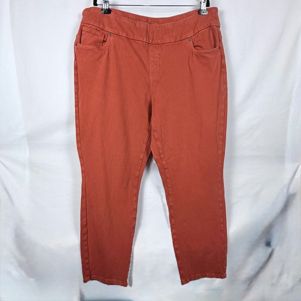Coldwater Creek Denim Straight Leg High Rise Jeans Rust/Red Clay Mom Jeans WM 22